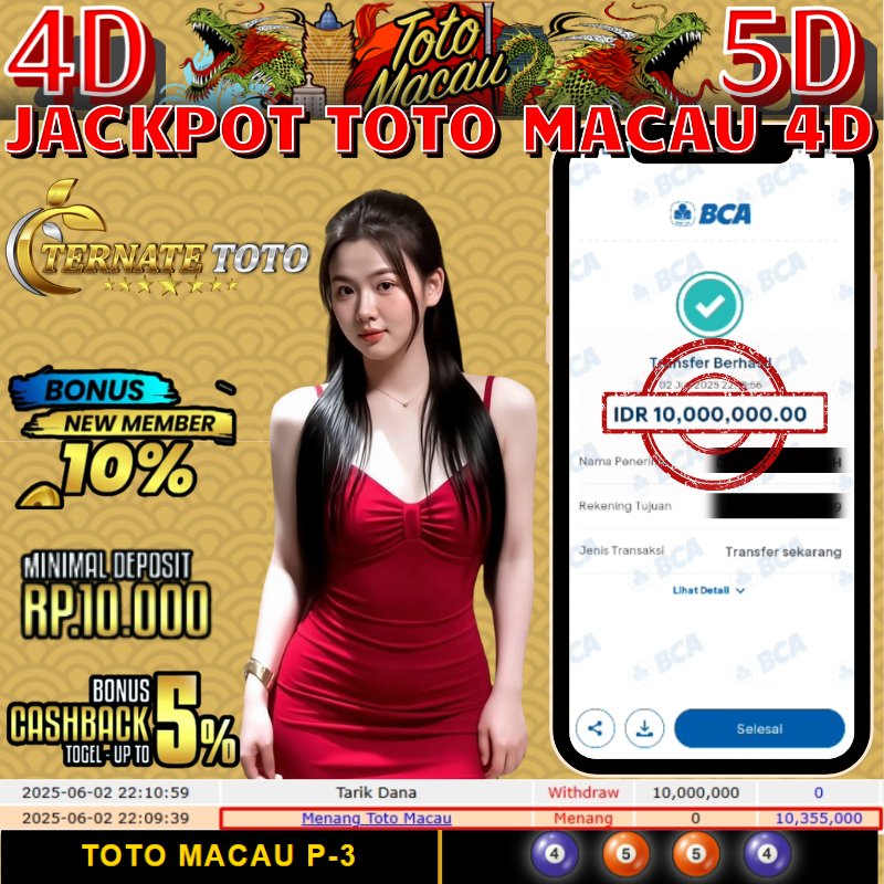 TERNATETOTO - JACKPOT TOTO MACAU 4D Rp.10,000,000